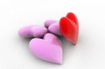 Pink And Red Love Hearts, Valentines Day Concept Stock Photo