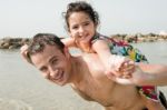 Portrait Of Father And Daughter Stock Photo