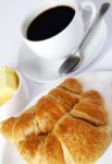 Coffee And Croissant Stock Photo