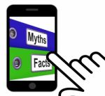 Myths Facts Folders Displays Factual And Untrue Information Stock Photo