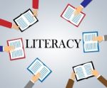 Literacy Books Shows Reading And Writing Ability Stock Photo