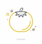 Thin Line Icons, Tomato Stock Photo