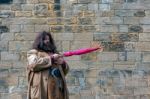 Hagrid Entertaining The Crowds At Alnwick Castle Stock Photo