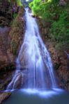 Waterfall In Tropical Forest Stock Photo