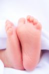 Foot Of Newborn Baby Stock Photo