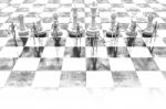 3d Rendering Businessman Fighting, Playing Chess Stock Photo
