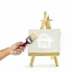 Draw A House Stock Photo