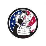 American Laundry Usa Flag Icon Stock Photo
