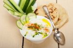 Arab Middle East Goat Yogurt And Cucumber Salad Stock Photo