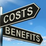 Costs Or Benefits Signpost Stock Photo
