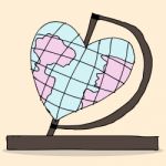 Heart Shape Globe Stock Photo