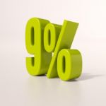 Percentage Sign, 9 Percent Stock Photo