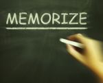 Memorize Chalk Shows Learn Information By Heart Stock Photo