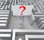 Question In Maze Showing Confusion Stock Photo