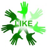 Like Hands Indicates Social Media And Arm Stock Photo