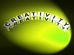 Creativity Letters Mean Inventiveness Inspiration And Ideas Stock Photo
