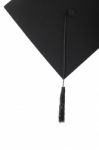 Graduation Cap With Black Tassel On The White Isolated Stock Photo