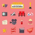 Movie And Film Icons Set Stock Photo