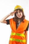 Asian Woman Engineer Stock Photo
