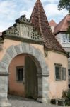 Entrance To Old City Of Rothenburg Stock Photo