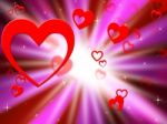 Brightness Hearts Background Shows Lover Partner Or Special Stock Photo
