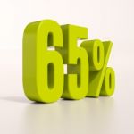 Percentage Sign, 65 Percent Stock Photo