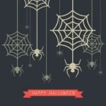 Happy Halloween Spider With Cobweb Stock Photo
