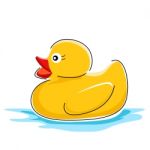 Duck In Water Stock Photo