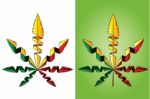 Marijuana Design Shape Leaf Symbol Illustration Stock Photo