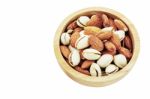 Almonds In Bowl Stock Photo
