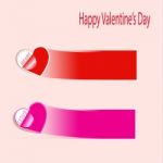 Valentine's Cards With Love Heart Banner Stock Photo