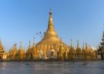 Golden Stupas At The Shwedagon Paya, Yangoon, Myanmar Stock Photo
