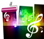 Music Symbols Represents Singing Soundtracks And Audio Stock Photo
