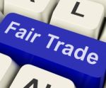 Fairtrade Key Shows Fair Trade Product Or Products Stock Photo