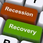 Recession And Recovery Keys Stock Photo