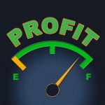 Profit Gauge Indicates Measure Indicator And Earn Stock Photo