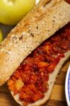 Fresh Sandwich Of Chorizo Stock Photo