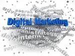 3d Image Digital Marketing Word Cloud Concept Stock Photo