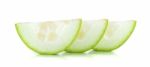 Slice Winter Melon Isolated On The White Background Stock Photo