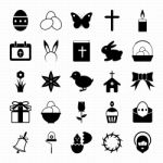 Easter Icons Set  Illustration Stock Photo