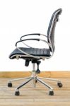 Modern Black Leather Office Chair Stock Photo