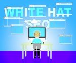 White Hat Seo Indicates Search Engines And Optimization Stock Photo