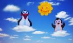 Penguins And Sun Stock Photo