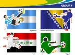 Soccer Football Players With Brazil 2014 Group F Stock Photo