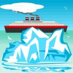 Iceberg And Ship Stock Photo