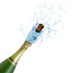 Explosion Of Champagne Bottle Cork Stock Photo