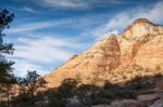 Unusual Mountain In Zion National Park Stock Photo
