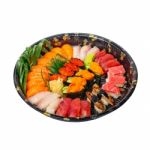 Take Away Sushi Express On Plastic Tray Stock Photo
