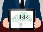 Irr Currency Means Iranian Rial And Broker Stock Photo
