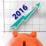 Graph 2016 Shows Forecast Of Rising Sales Stock Photo
